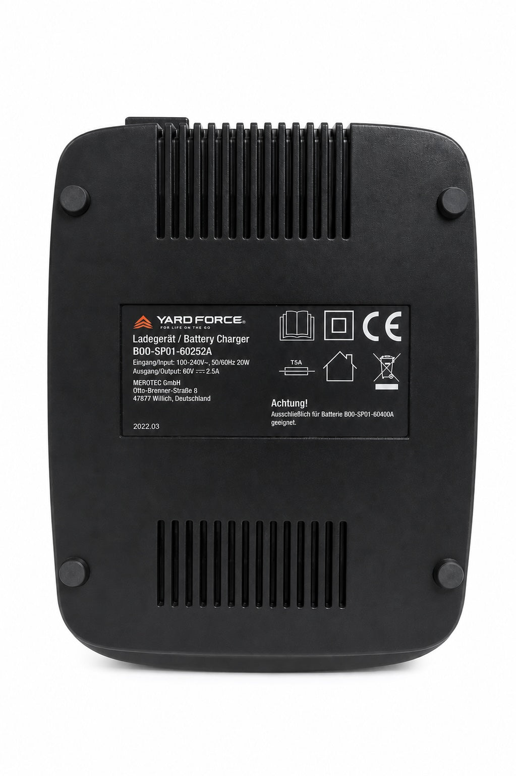 60V Ladegerät für Gartengeräte von YARD FORCE